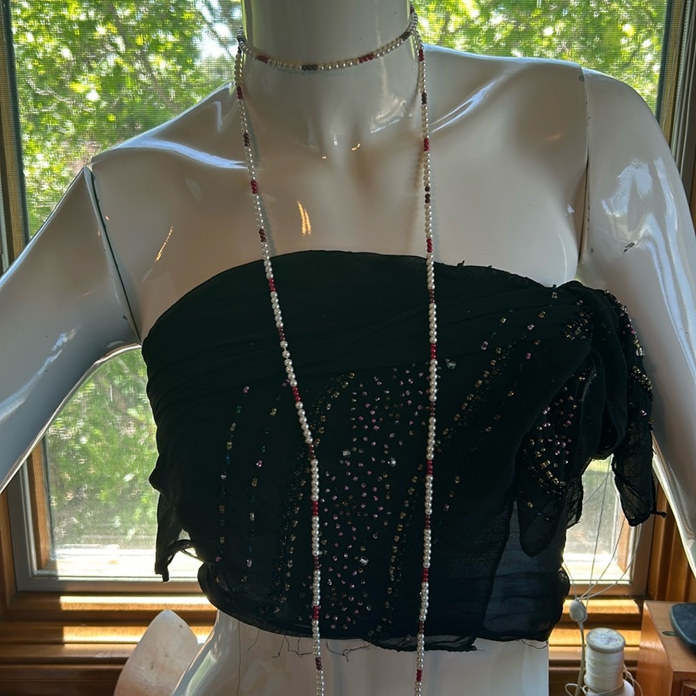 27 inch as double strand necklace beaded